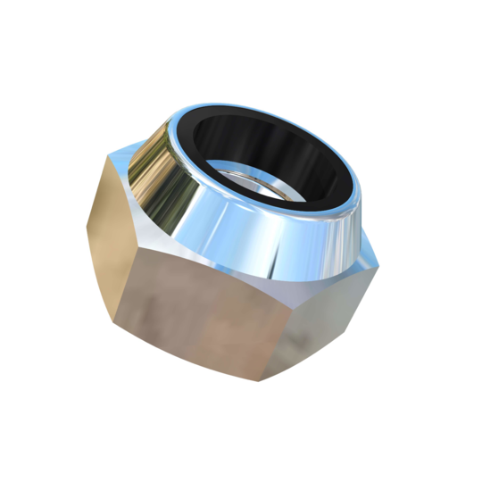 Titanium M12-1.5 Pitch Allied Titanium Hex Nylock Nut, Low Profile